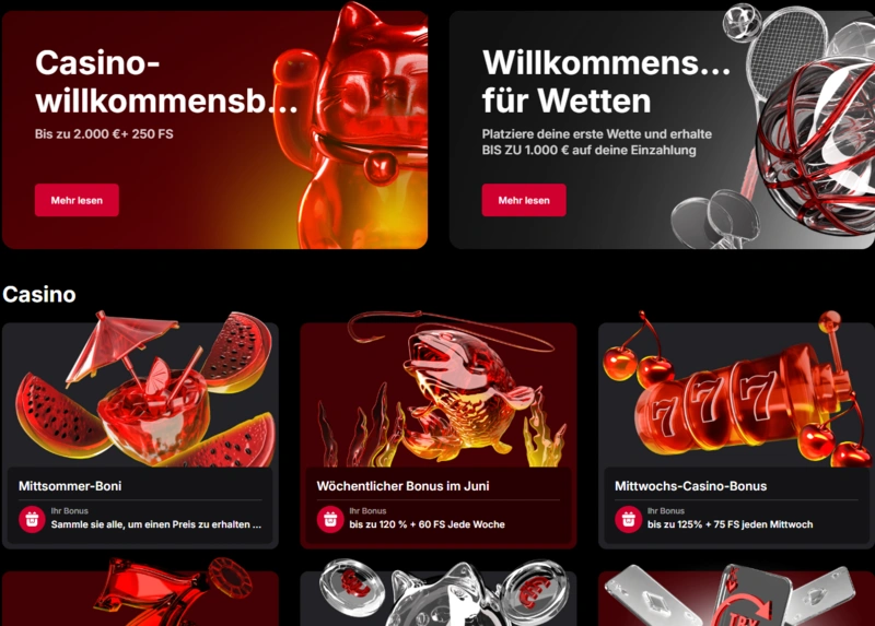 vulkanspiele bonuses page